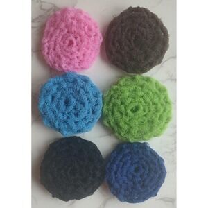 6  Nylon Net Pot Scrubbies Assorted Colors Handmade Sponge Scrubber